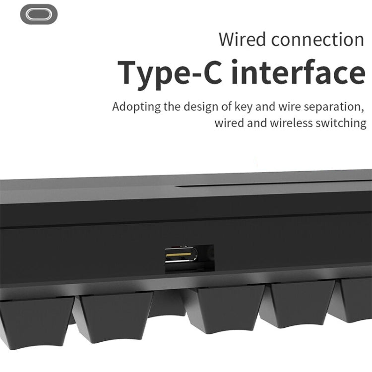 Ajazz K870T 87-Key Hot Swap Bluetooth/Wired Dual Mode RGB Backlight Office Game Mechanical Keyboard Green Shaft (Black) - free shipping - PMC Jewellery - Order now!