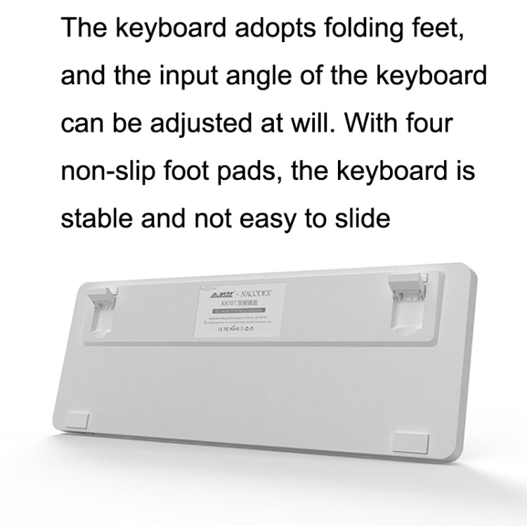 Ajazz K870T 87-Key Hot Swap Bluetooth/Wired Dual Mode RGB Backlight Office Game Mechanical Keyboard Tea Shaft (White) - free shipping - PMC Jewellery - Order now!