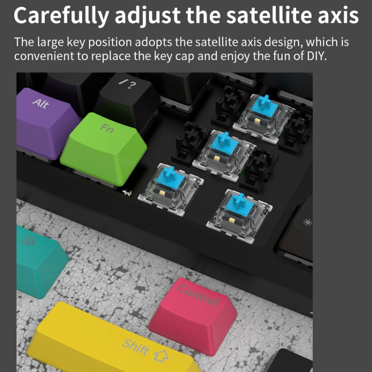 Ajazz K870T 87-Key Hot Swap Bluetooth/Wired Dual Mode RGB Backlight Office Game Mechanical Keyboard Tea Shaft (White) - free shipping - PMC Jewellery - Order now!