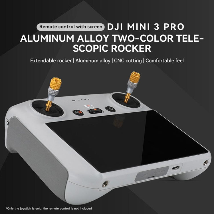 For DJI Mini 3 Pro RCSTQ Aluminum Alloy Two Color Telescopic Joystick With Screen Remote Control Thumb Operation Rod(As Show) - Other by RCSTQ | Online Shopping South Africa | PMC TechLife | Buy Now Pay Later Mobicred