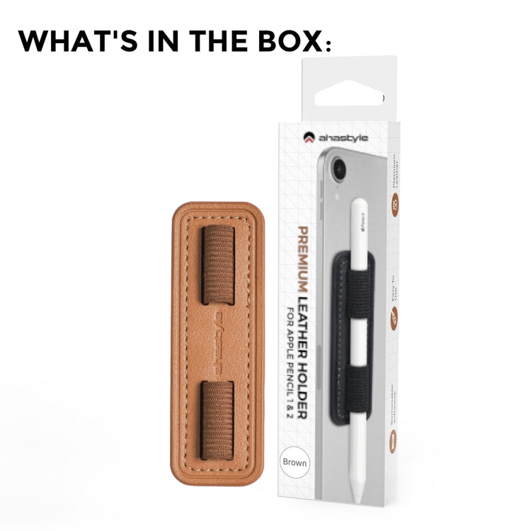 AhaStyle PT184 Adhesive PU Leather Pen Holder(Brown) - free shipping - PMC TechLife - Order now!