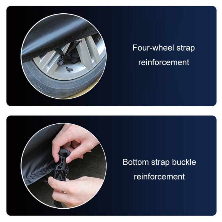 190T Silver Coated Cloth Car Rain Sun Protection Car Cover with Reflective Strip, Size: Y-XL - PE Material by PMC TechLife | Online Shopping South Africa | PMC TechLife | Buy Now Pay Later Mobicred