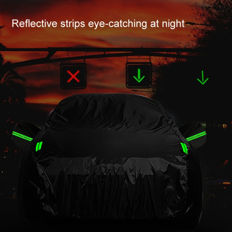 190T Silver Coated Cloth Car Rain Sun Protection Car Cover with Reflective Strip, Size: L - free shipping - PMC TechLife - Order now!