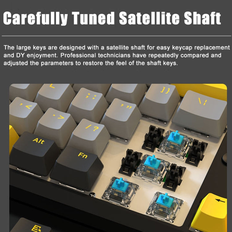 Ajazz K870T Pro 87 Keys Three Mode Wireless/Bluetooth/Wired Pluggable RGB Mechanical Keyboard Green Shaft (Black) - free shipping - PMC Jewellery - Order now!