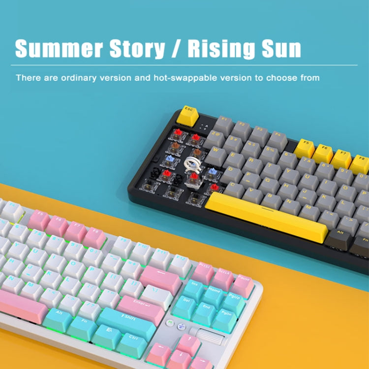 Ajazz K870T Pro 87 Keys Three Mode Wireless/Bluetooth/Wired Pluggable RGB Mechanical Keyboard Red Shaft (Black) - free shipping - PMC Jewellery - Order now!