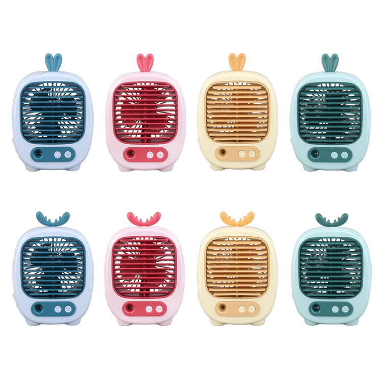 1315 Spray Humidification Hydrating Cartoon Fan USB Charging Desktop Fan(Deer Green) - Electric Fans by PMC TechLife | Online Shopping South Africa | PMC TechLife | Buy Now Pay Later Mobicred