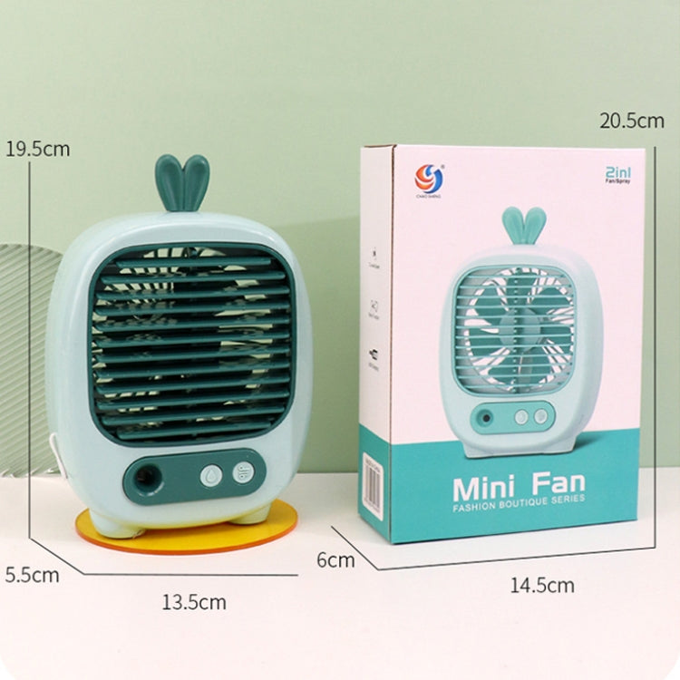 1315 Spray Humidification Hydrating Cartoon Fan USB Charging Desktop Fan(Bunny Blue) - Electric Fans by PMC TechLife | Online Shopping South Africa | PMC TechLife | Buy Now Pay Later Mobicred
