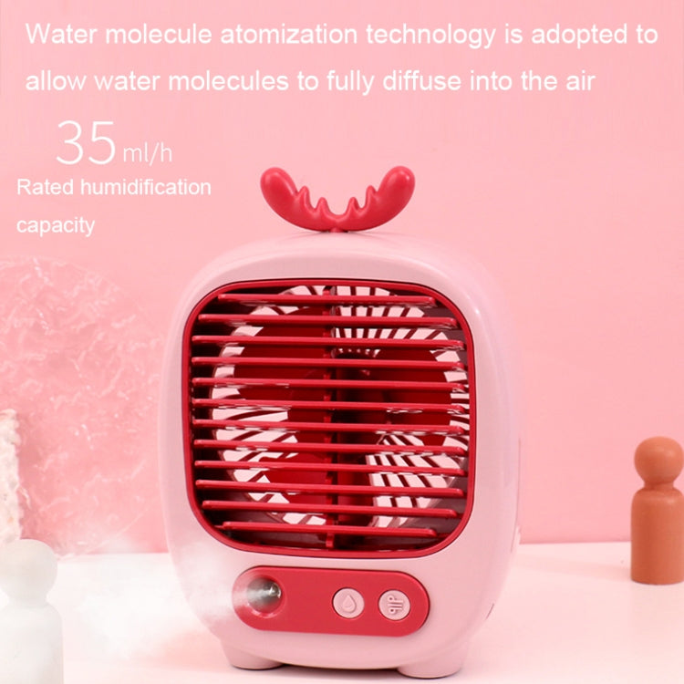 1315 Spray Humidification Hydrating Cartoon Fan USB Charging Desktop Fan(Deer Yellow) - Electric Fans by PMC TechLife | Online Shopping South Africa | PMC TechLife | Buy Now Pay Later Mobicred