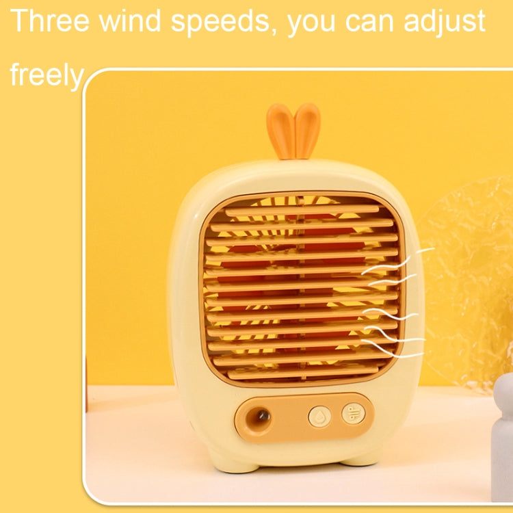 1315 Spray Humidification Hydrating Cartoon Fan USB Charging Desktop Fan(Bunny Yellow) - Electric Fans by PMC TechLife | Online Shopping South Africa | PMC TechLife | Buy Now Pay Later Mobicred