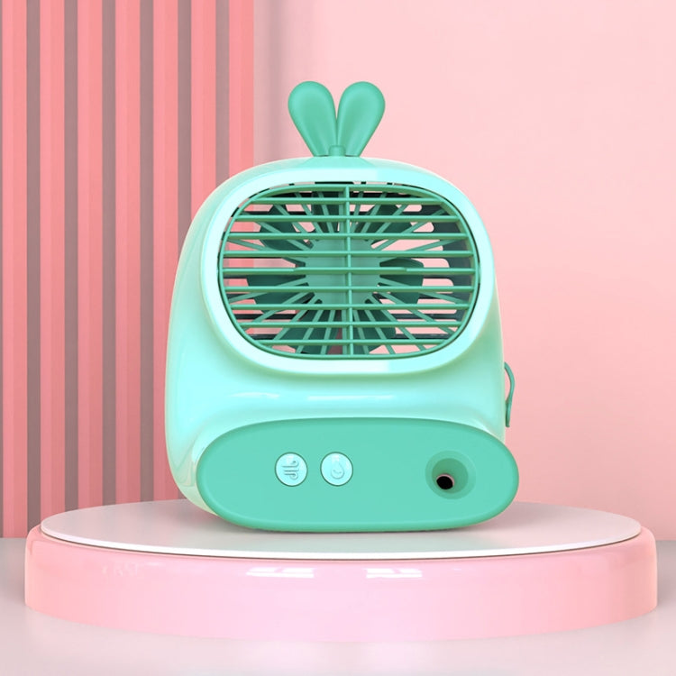 CS1319 Desktop Small Hydrating Spray Cartoon Fan Rechargeable Silent Humidifying Fan(Bunny Green) - free shipping - PMC TechLife - Order now!