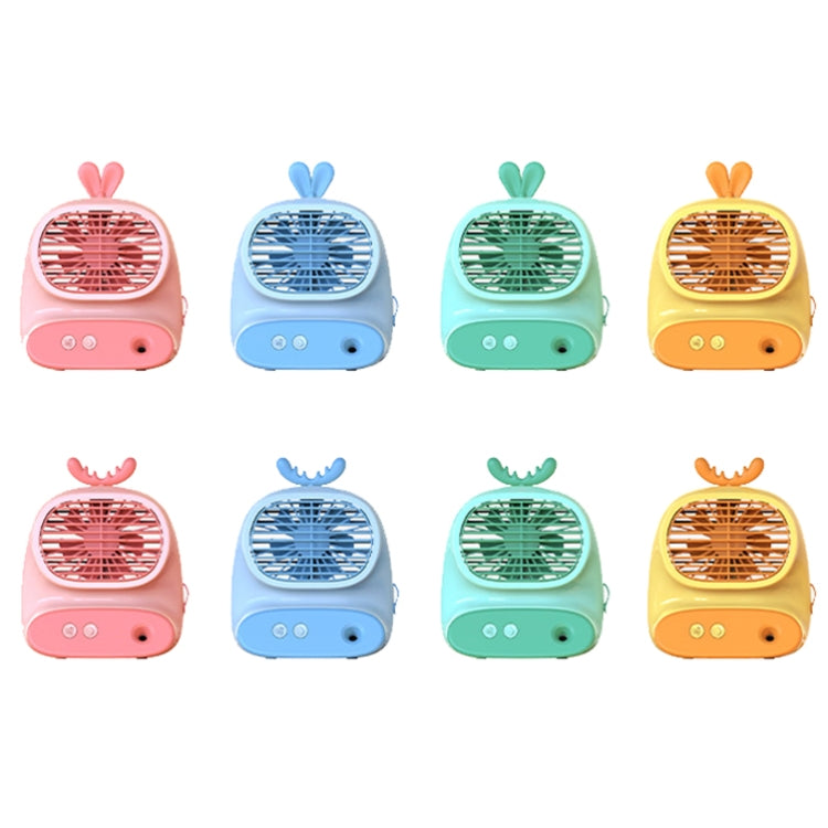 CS1319 Desktop Small Hydrating Spray Cartoon Fan Rechargeable Silent Humidifying Fan(Deer Blue) - Electric Fans by PMC TechLife | Online Shopping South Africa | PMC TechLife | Buy Now Pay Later Mobicred