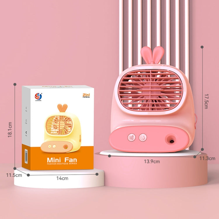 CS1319 Desktop Small Hydrating Spray Cartoon Fan Rechargeable Silent Humidifying Fan(Bunny Blue) - Electric Fans by PMC TechLife | Online Shopping South Africa | PMC TechLife | Buy Now Pay Later Mobicred