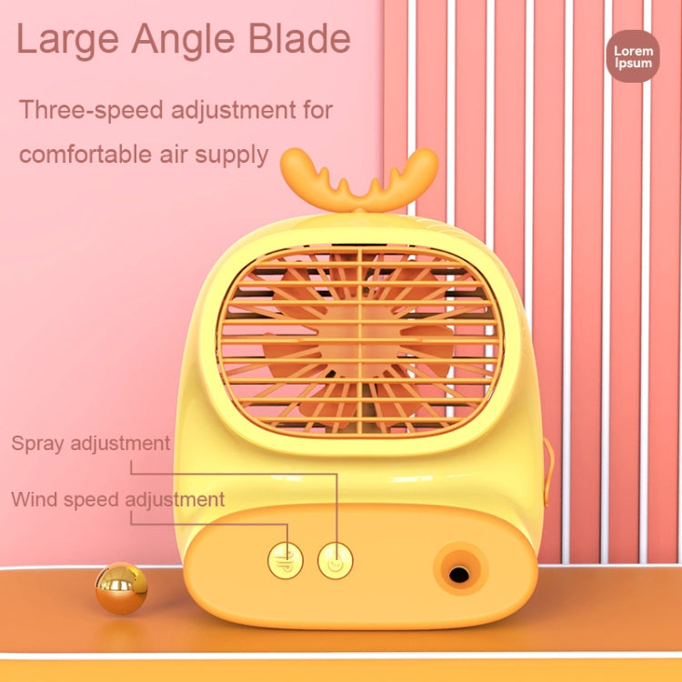 CS1319 Desktop Small Hydrating Spray Cartoon Fan Rechargeable Silent Humidifying Fan(Deer Blue) - Electric Fans by PMC TechLife | Online Shopping South Africa | PMC TechLife | Buy Now Pay Later Mobicred