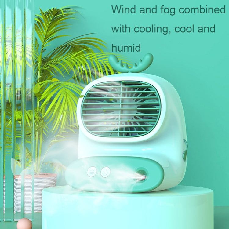 CS1319 Desktop Small Hydrating Spray Cartoon Fan Rechargeable Silent Humidifying Fan(Deer Green) - Electric Fans by PMC TechLife | Online Shopping South Africa | PMC TechLife | Buy Now Pay Later Mobicred
