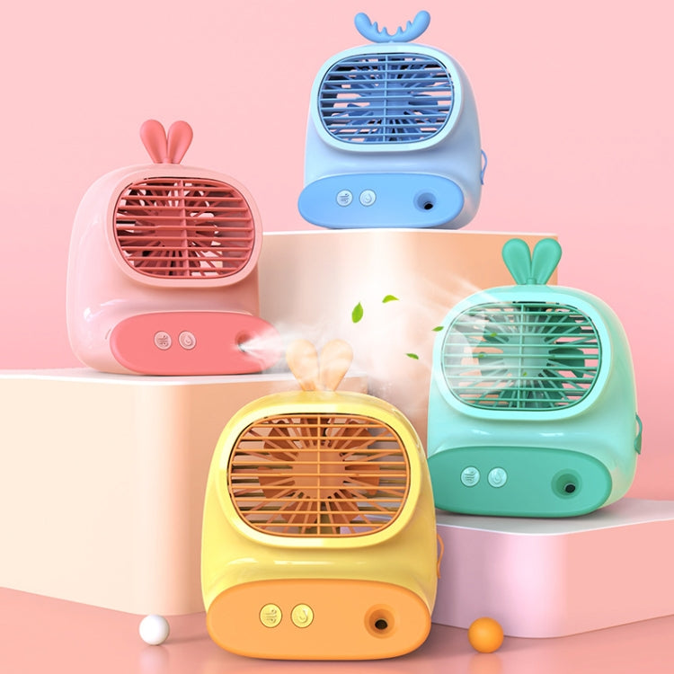 CS1319 Desktop Small Hydrating Spray Cartoon Fan Rechargeable Silent Humidifying Fan(Bunny Green) - free shipping - PMC TechLife - Order now!