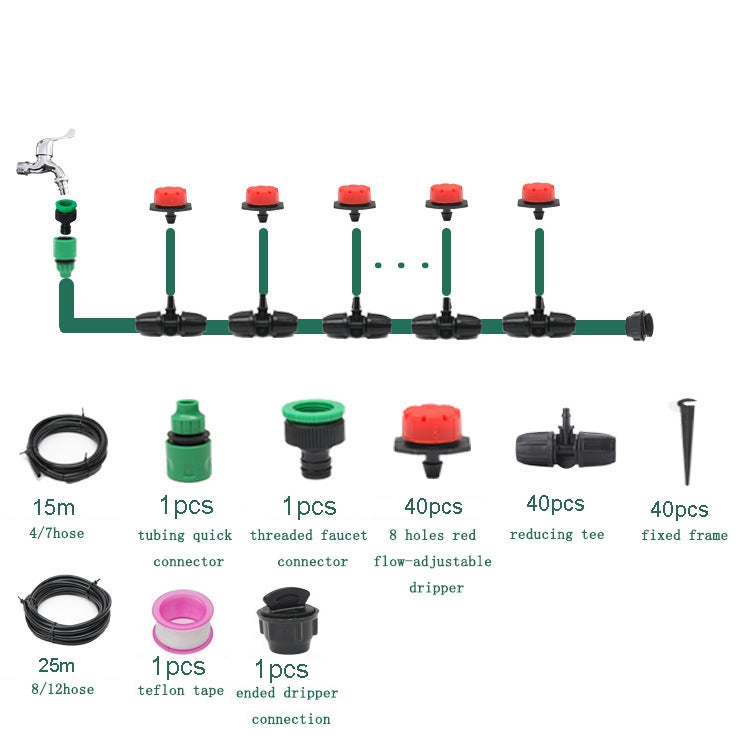 25m Kit Hose Drip Irrigation System Plant Watering Set 360 Degree Adjustable Drippers - Watering & Irrigation by PMc TechLife | Online Shopping South Africa | PMc TechLife | Buy Now Pay Later Mobicred