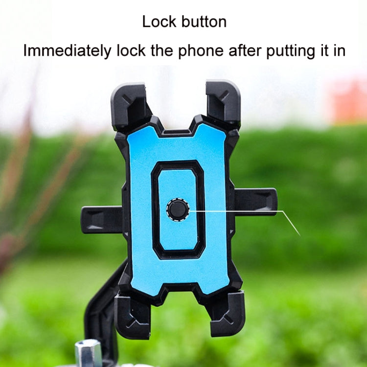 Electric Bike Motorcycle Bicycle Riding Shockproof Navigation Bracket, Color: Blue For Handlebar - Holders by PMC TechLife | Online Shopping South Africa | PMC TechLife | Buy Now Pay Later Mobicred