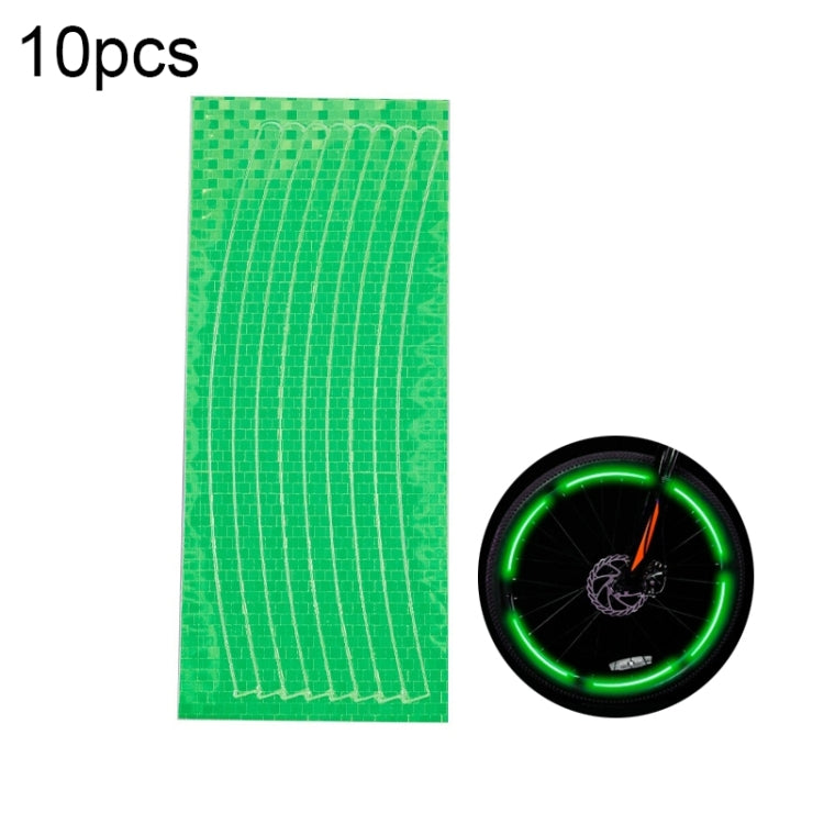 10pcs Reflective Stickers For Bicycle Rims Riding Equipment Accessories(Green) - Decorative Accessories by PMC TechLife | Online Shopping South Africa | PMC TechLife | Buy Now Pay Later Mobicred