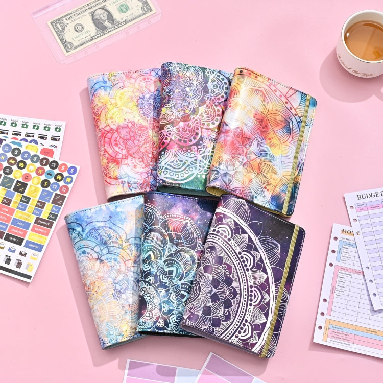 A6 Mandala Binder Financial Plan Notebook PU Leather Cash Budget Book(Star Black) - Notebooks by PMc TechLife | Online Shopping South Africa | PMc TechLife | Buy Now Pay Later Mobicred