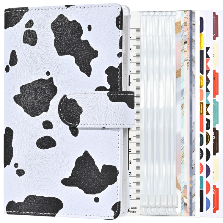 A6 Leopard Print Cash Budget Notebook  Loose Leaf Financial Management Notepad(Cow Pattern Black White) - Notebooks by PMc TechLife | Online Shopping South Africa | PMc TechLife | Buy Now Pay Later Mobicred