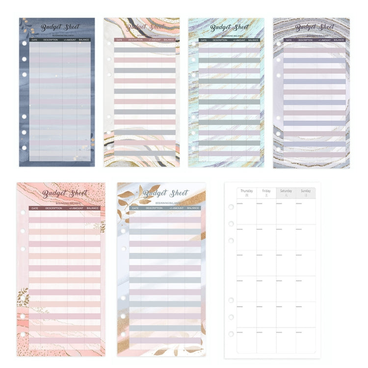 A6 Leopard Print Cash Budget Notebook  Loose Leaf Financial Management Notepad(Blue) - Notebooks by PMc TechLife | Online Shopping South Africa | PMc TechLife | Buy Now Pay Later Mobicred