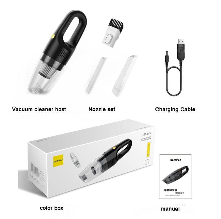 SUITU ST-6612C 5000pa 120W Wireless Car Vacuum Cleaner Handheld High Power Dust Suction Machine(White) - free shipping - PMC TechLife - Order now!