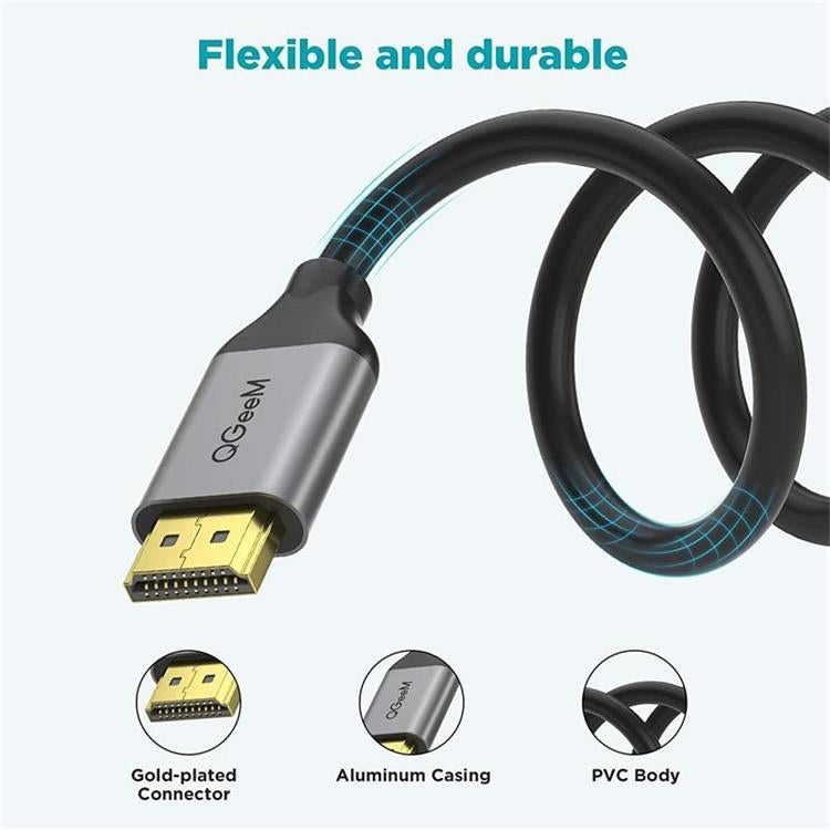QGeeM QG-AV17 HDMI To HDMI Connection Cable Support 8K&60Hz 1m Length - Cable by QGeeM | Online Shopping South Africa | PMC TechLife | Buy Now Pay Later Mobicred