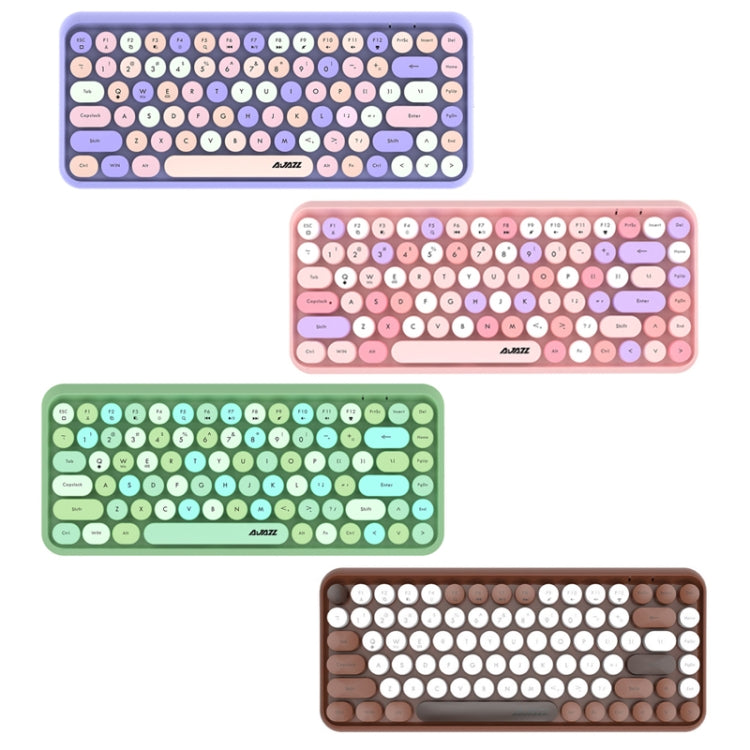 Ajazz 308I 84 Keys Tablet Computer Notebook Home Office Punk Bluetooth Keyboard(Milk Tea Color) - free shipping - PMC Jewellery - Order now!