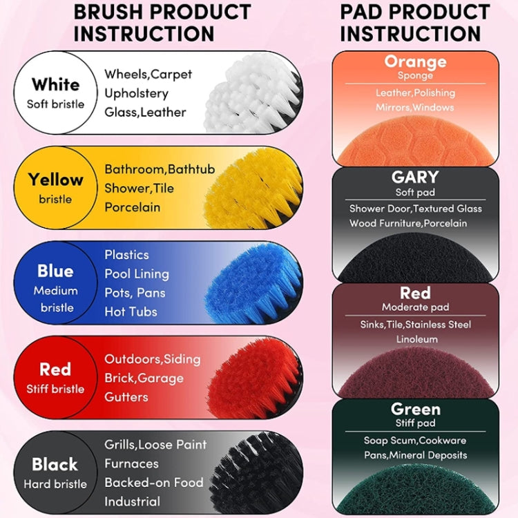 31pcs/set Electric Drill Brush Kitchen Bathroom Wall Cleaning Set(Yellow) - Sponges, Cloths & Brushes by PMC TechLife | Online Shopping South Africa | PMC TechLife | Buy Now Pay Later Mobicred