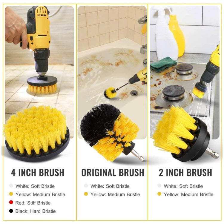 31pcs/set Electric Drill Brush Kitchen Bathroom Wall Cleaning Set(Yellow) - Sponges, Cloths & Brushes by PMC TechLife | Online Shopping South Africa | PMC TechLife | Buy Now Pay Later Mobicred