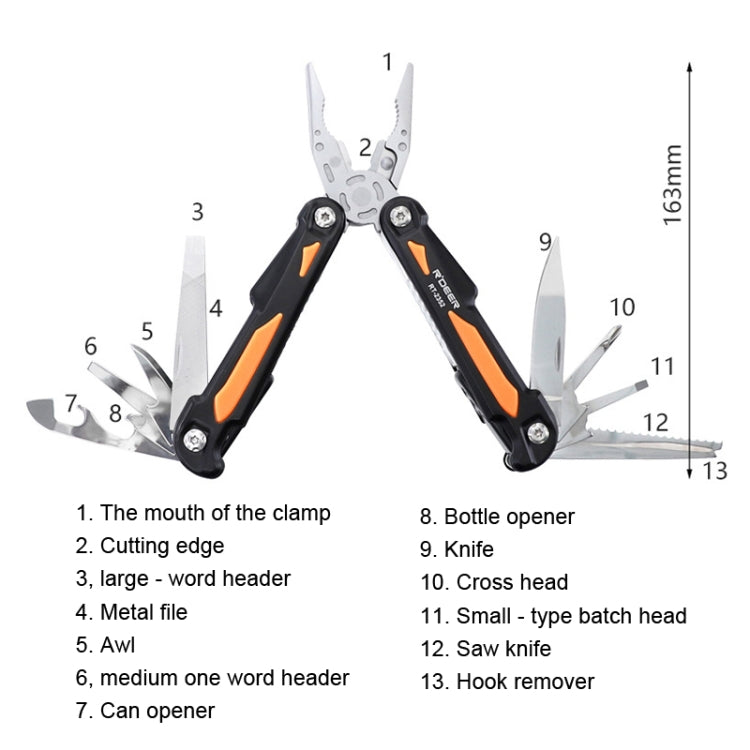 RDEER RT-2352 Multifunctional Pliers Folding Knife Outdoor Home Emergency Tool - free shipping - PMC TechLife - Order now!