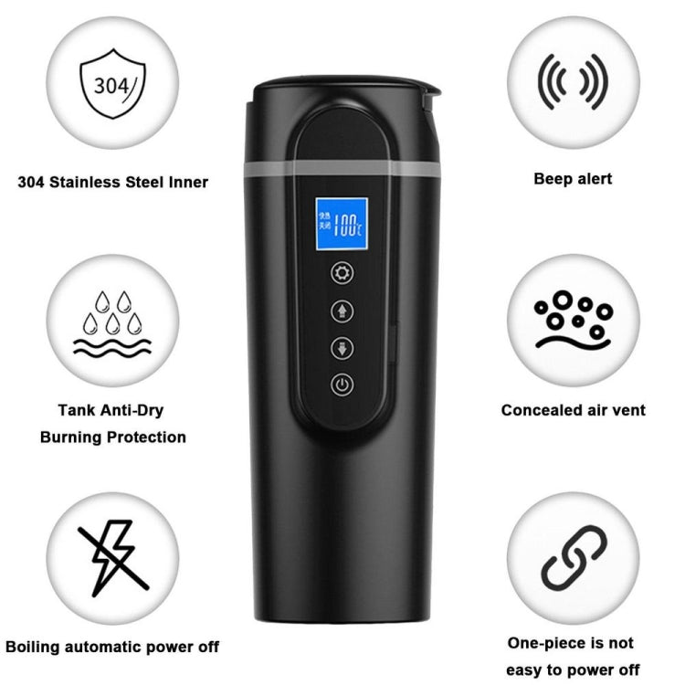 SUITU  HQ-3900 24V/12V Car/Truck Heated Coffee Mug Smart Mug,Spec: Small Screen White - free shipping - PMC TechLife - Order now!