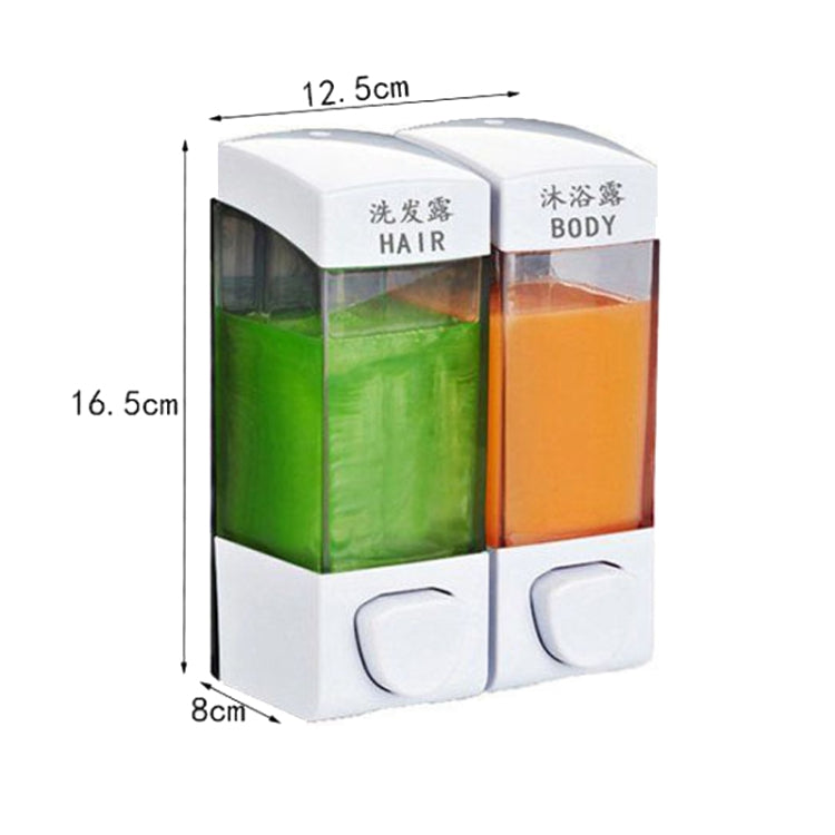 Double Head Wall Mounted Manual Press Soap Dispenser Shampoo Bottle Hand Wash Body Wash Dispenser, Color: Golden - Soap Dispenser by PMc TechLife | Online Shopping South Africa | PMc TechLife | Buy Now Pay Later Mobicred