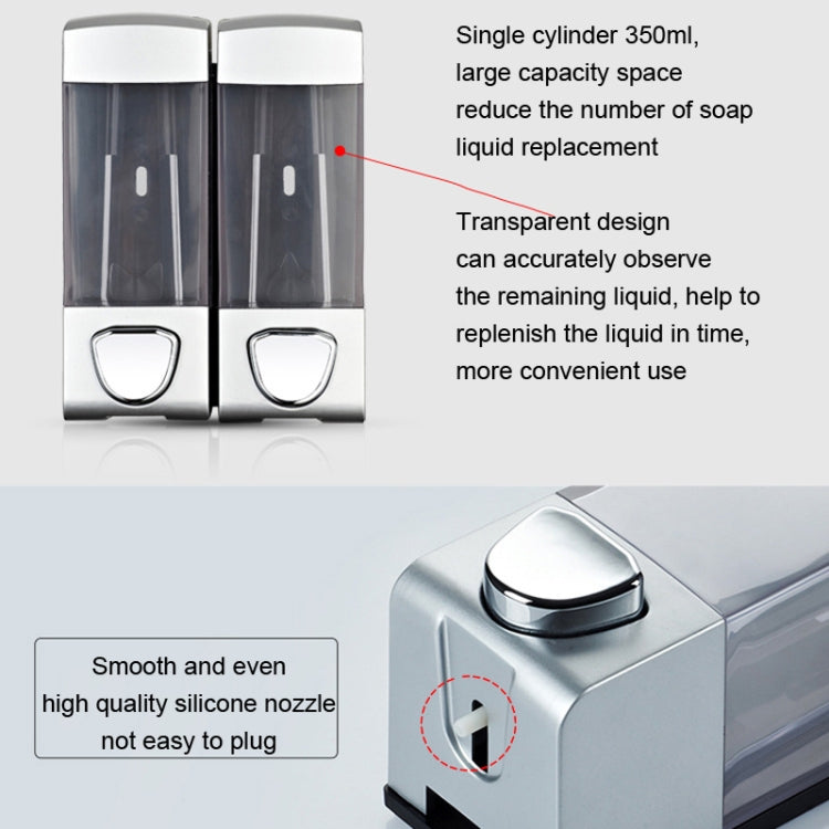 Double Head Wall Mounted Manual Press Soap Dispenser Shampoo Bottle Hand Wash Body Wash Dispenser, Color: Golden - Soap Dispenser by PMc TechLife | Online Shopping South Africa | PMc TechLife | Buy Now Pay Later Mobicred