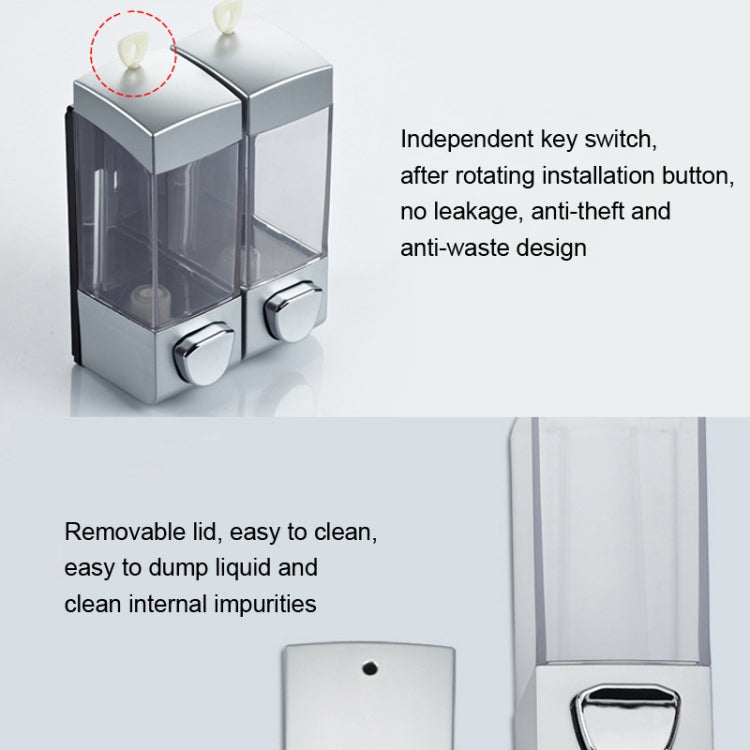 Double Head Wall Mounted Manual Press Soap Dispenser Shampoo Bottle Hand Wash Body Wash Dispenser, Color: White - Soap Dispenser by PMc TechLife | Online Shopping South Africa | PMc TechLife | Buy Now Pay Later Mobicred