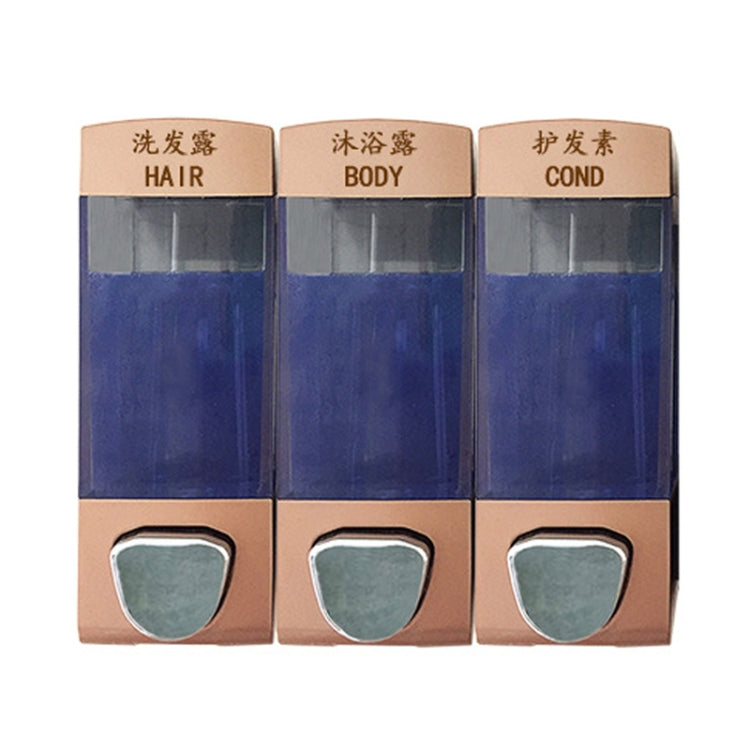 Three Head Wall Mounted Manual Press Soap Dispenser Shampoo Bottle Hand Wash Body Wash Dispenser, Color: Gold - Soap Dispenser by PMc TechLife | Online Shopping South Africa | PMc TechLife | Buy Now Pay Later Mobicred