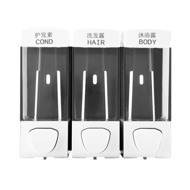 Three Head Wall Mounted Manual Press Soap Dispenser Shampoo Bottle Hand Wash Body Wash Dispenser, Color: White - Soap Dispenser by PMc TechLife | Online Shopping South Africa | PMc TechLife | Buy Now Pay Later Mobicred
