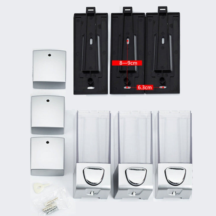 Three Head Wall Mounted Manual Press Soap Dispenser Shampoo Bottle Hand Wash Body Wash Dispenser, Color: Gold - Soap Dispenser by PMc TechLife | Online Shopping South Africa | PMc TechLife | Buy Now Pay Later Mobicred