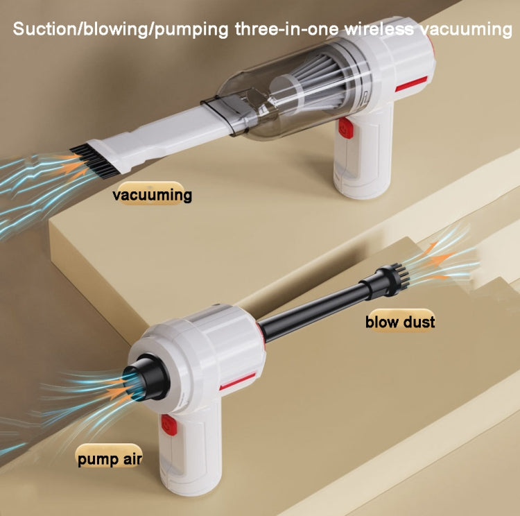 SUITU  ST-6629 3 In 1 5500pa Car Wireless Vacuum Cleaner Blowing Suction And Pumping 3 Modes White -USB Cable - Vacuum Cleaner by SUITU | Online Shopping South Africa | PMC TechLife | Buy Now Pay Later Mobicred