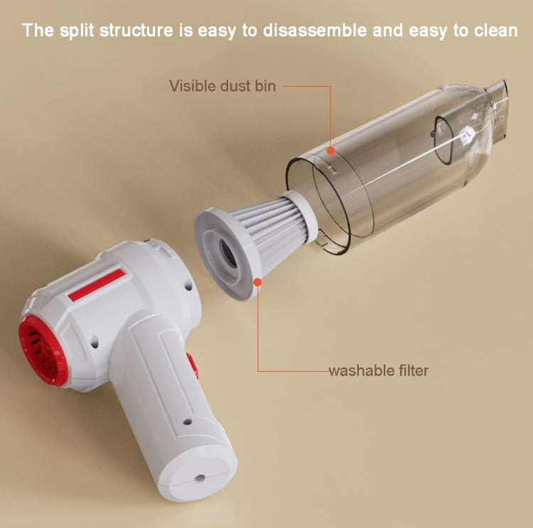SUITU  ST-6629 3 In 1 5500pa Car Wireless Vacuum Cleaner Blowing Suction And Pumping 3 Modes White -USB Cable - Vacuum Cleaner by SUITU | Online Shopping South Africa | PMC TechLife | Buy Now Pay Later Mobicred