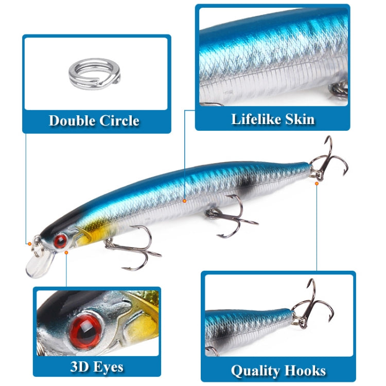 XY-256 19.1g/13.5cm Long Casting Sinking Minnow Fake Bait(10) - Fishing Lures by PMC TechLife | Online Shopping South Africa | PMC TechLife | Buy Now Pay Later Mobicred