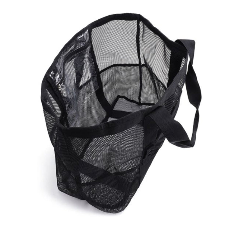 Large Capacity Mesh Swimming Tote Beach Bag(Black) - Storage Bags by PMC TechLife | Online Shopping South Africa | PMC TechLife | Buy Now Pay Later Mobicred