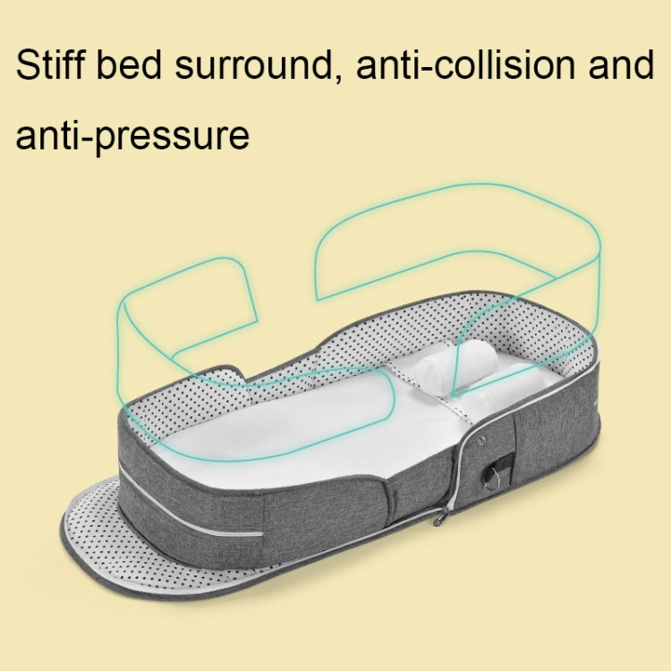 706 Backpack Portable Movable Crib Multifunctional Foldable Baby Bed, Color: Deep Khaki+Sunshade - Storage Bags by PMC TechLife | Online Shopping South Africa | PMC TechLife