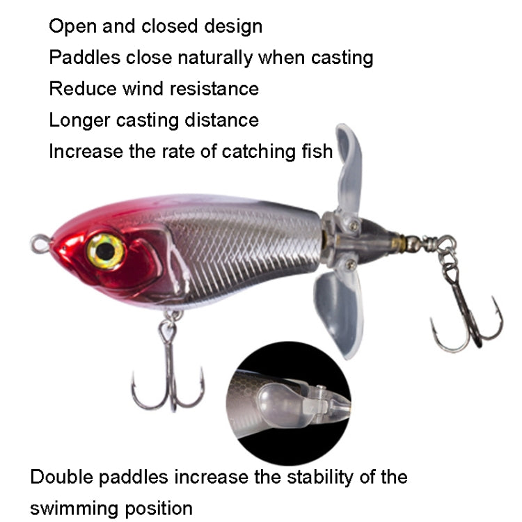 DF065 9g Double Paddle Tractor Surface Tether Roadrunner Fake Lure Long-distance Casting Lure(Red Head Silver) - Fishing Lures by PMC TechLife | Online Shopping South Africa | PMC TechLife | Buy Now Pay Later Mobicred