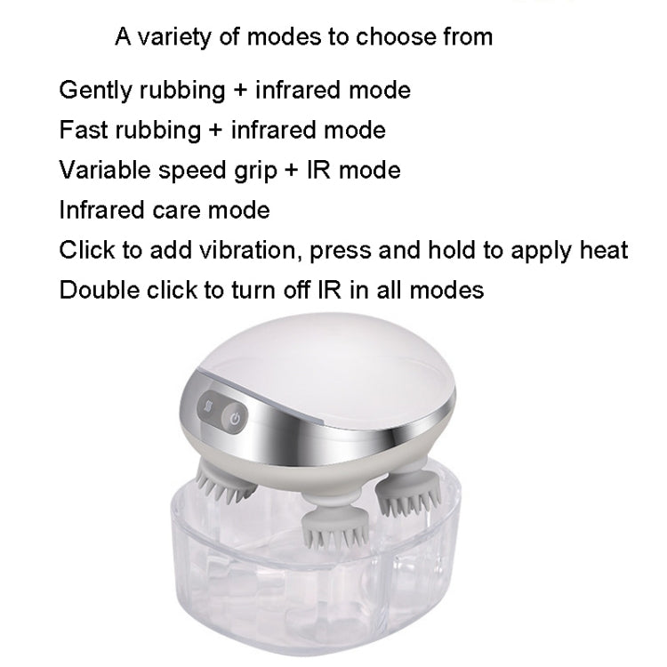 K111 Hot Compress Red Light Head Massager Electric Kneading Vibration Waterproof Head Instrument, Size: English Version(White) - Massage & Relaxation by PMC TechLife | Online Shopping South Africa | PMC TechLife