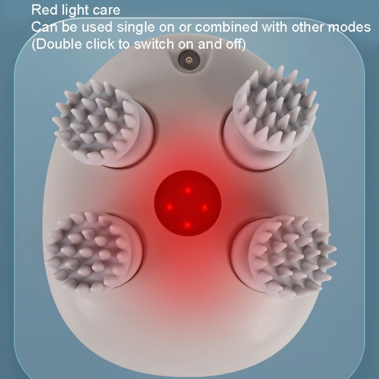 K111 Hot Compress Red Light Head Massager Electric Kneading Vibration Waterproof Head Instrument, Size: English Version(White) - Massage & Relaxation by PMC TechLife | Online Shopping South Africa | PMC TechLife