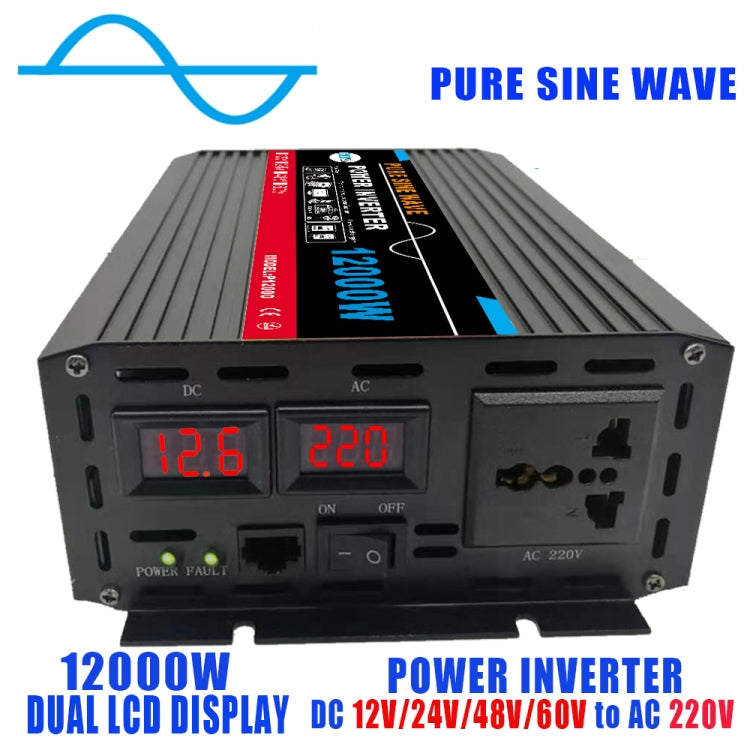 12000W (Actual 2000W) 60V to 220V High Power Car Sine Wave Inverter Power Converter - Pure Sine Wave by PMC TechLife | Online Shopping South Africa | PMC TechLife | Buy Now Pay Later Mobicred