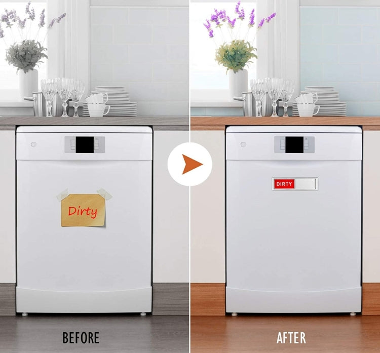Dishwasher Magnet Clean Dirty Sign Double-Sided Refrigerator Magnet(Silver Leaf) - Dish Washers & Accessories by PMc TechLife | Online Shopping South Africa | PMc TechLife | Buy Now Pay Later Mobicred