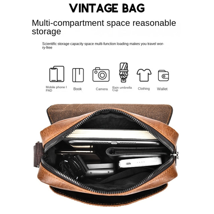 WEIXIER D266 Retro Crossbody Large Capacity Messenger Bag Shoulder Bag Tot Backpack(Dark Brown) - Single-shoulder Bags by WEIXIER | Online Shopping South Africa | PMC TechLife | Buy Now Pay Later Mobicred