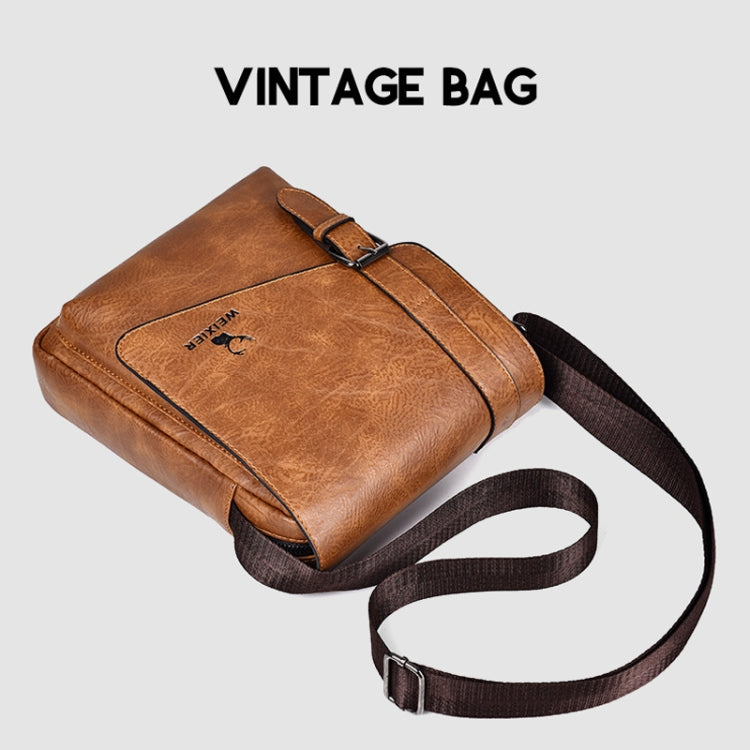WEIXIER D266 Retro Crossbody Large Capacity Messenger Bag Shoulder Bag Tot Backpack(Dark Brown) - Single-shoulder Bags by WEIXIER | Online Shopping South Africa | PMC TechLife | Buy Now Pay Later Mobicred